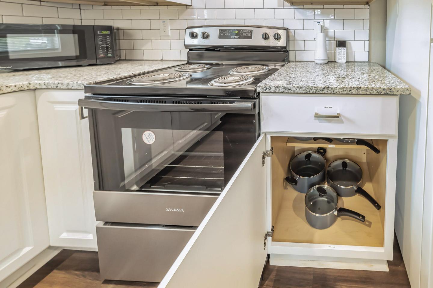 Common spaces including the kitchen