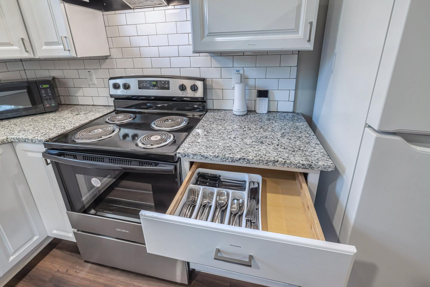 Common spaces including the kitchen