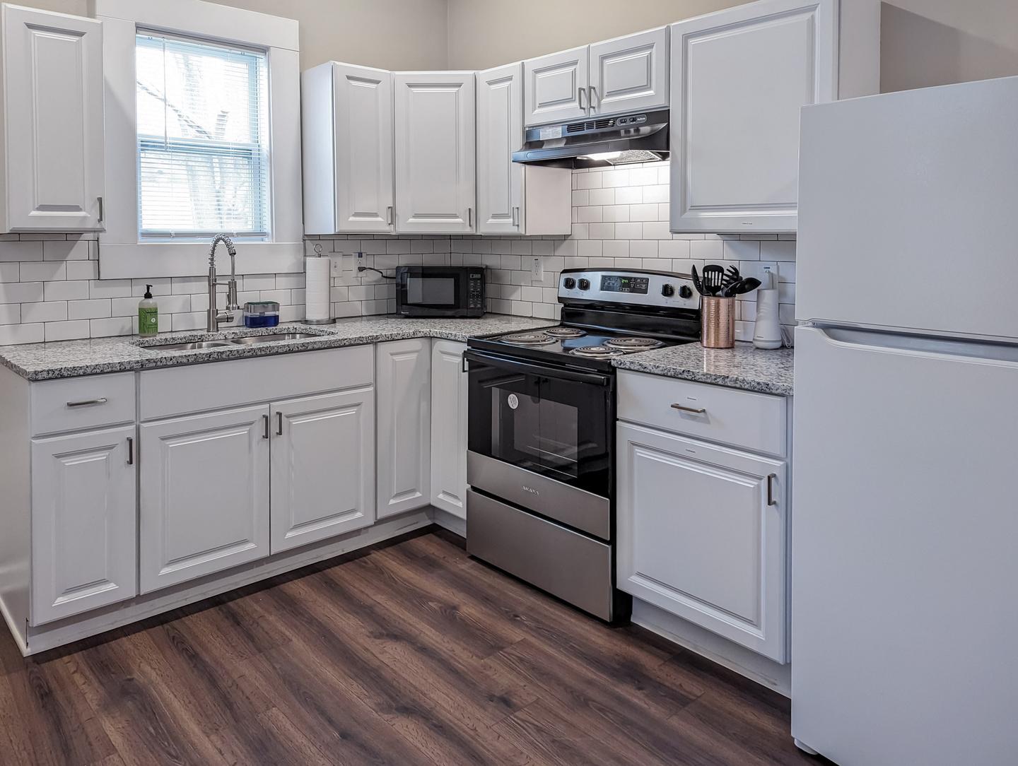 Common spaces including the kitchen