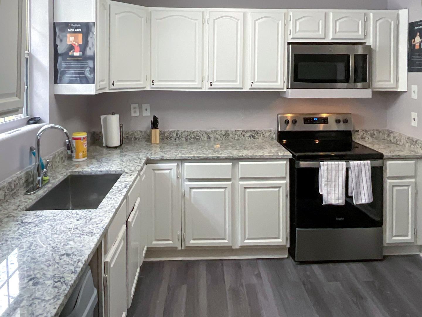 Common spaces including the kitchen