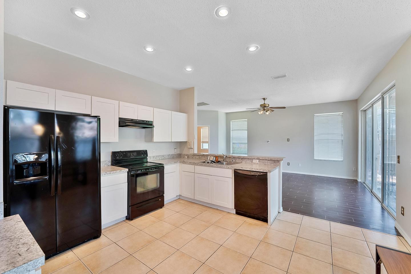 Common spaces including the kitchen