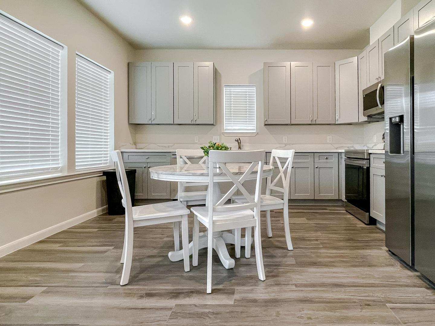 Common spaces including the kitchen