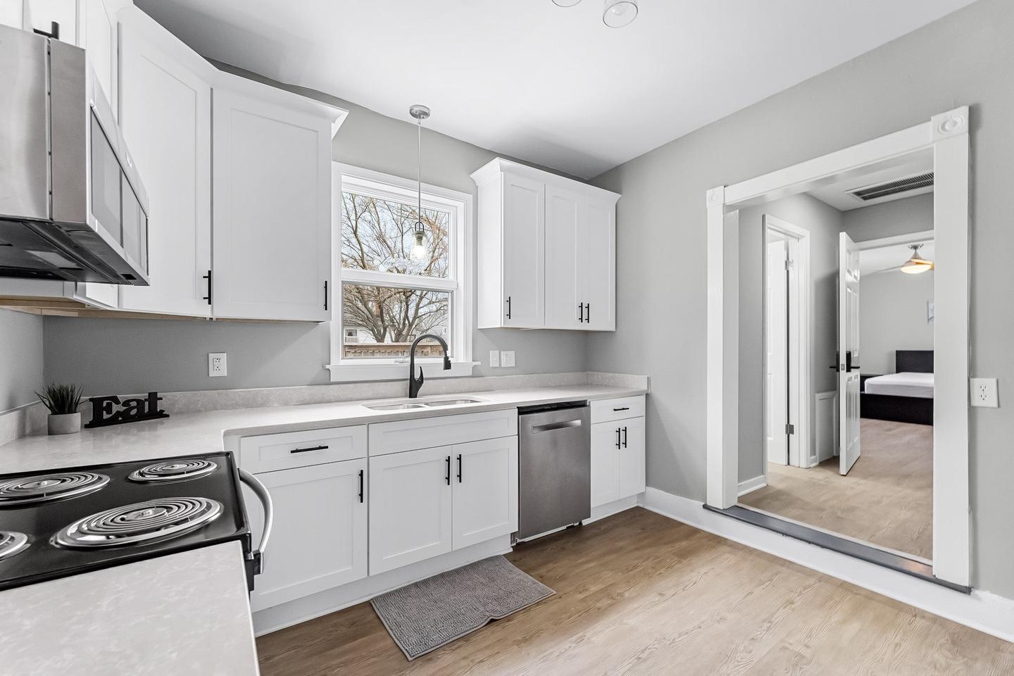 Common spaces including the kitchen