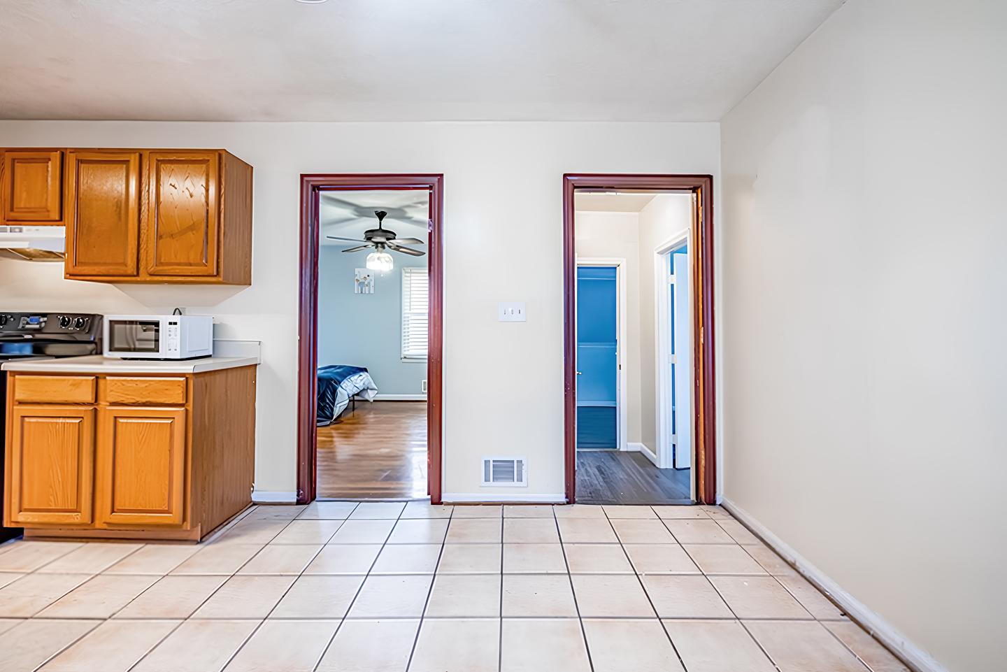 Common spaces including the kitchen