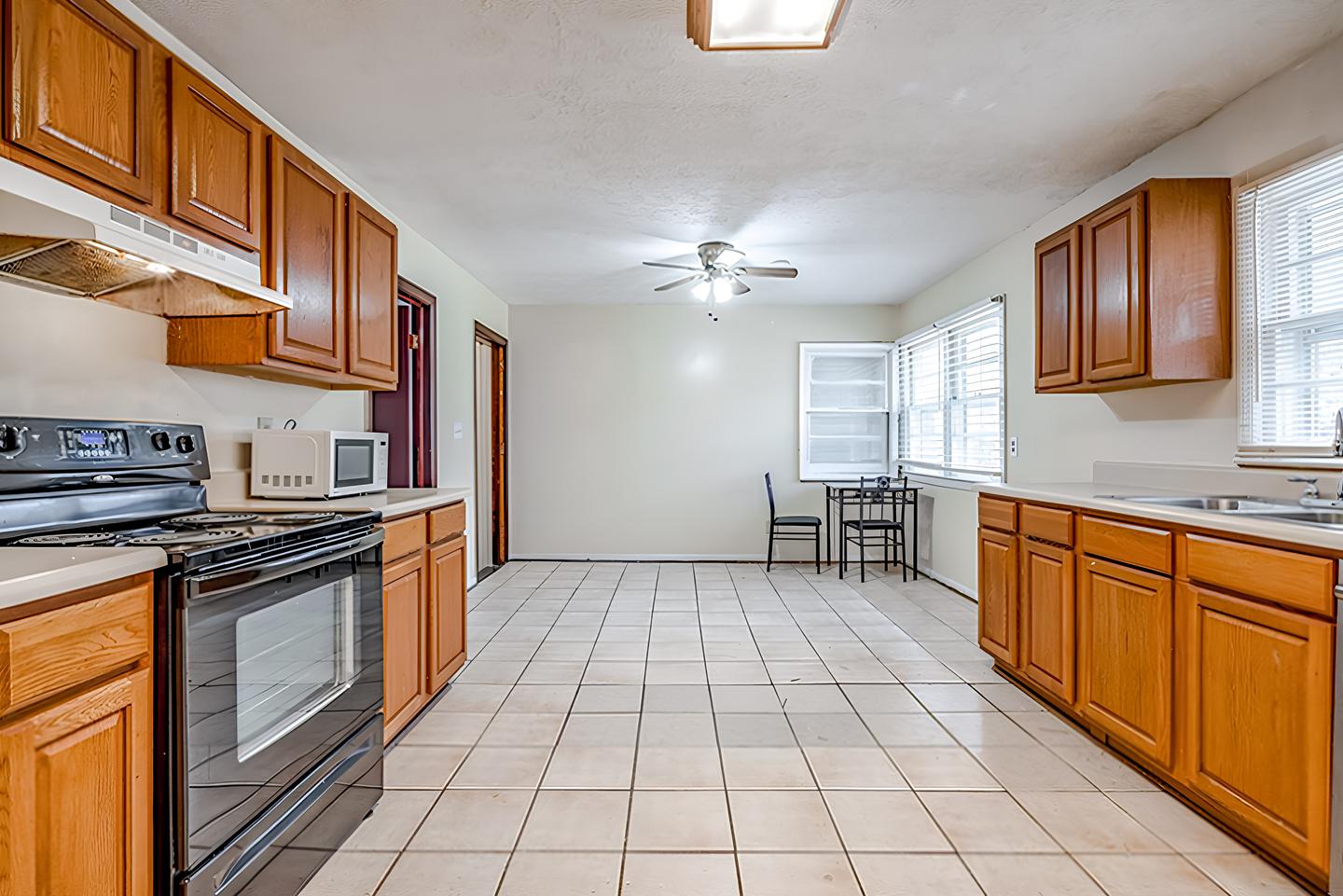 Common spaces including the kitchen