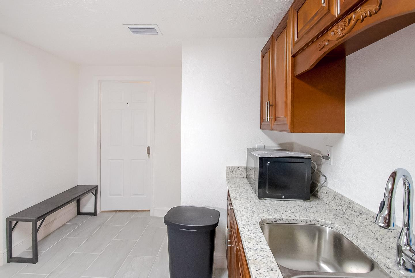 Common spaces including the kitchen