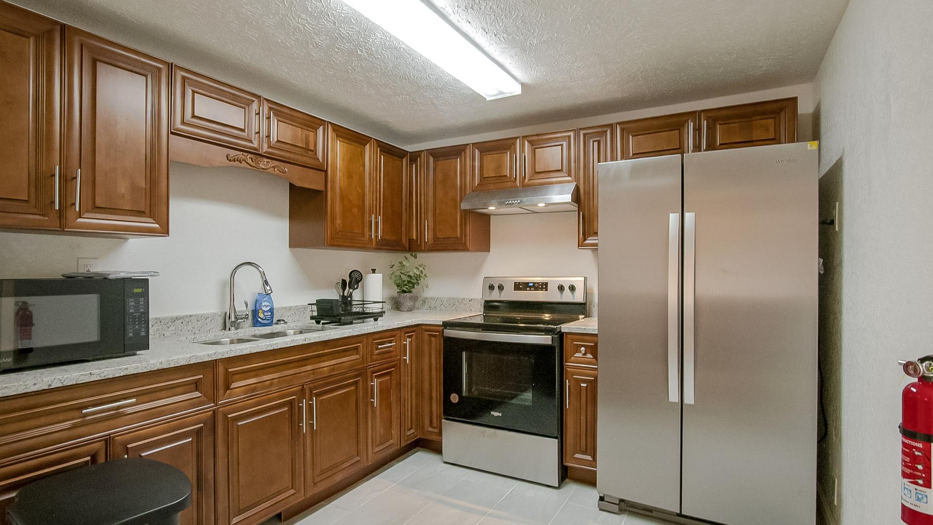 Common spaces including the kitchen