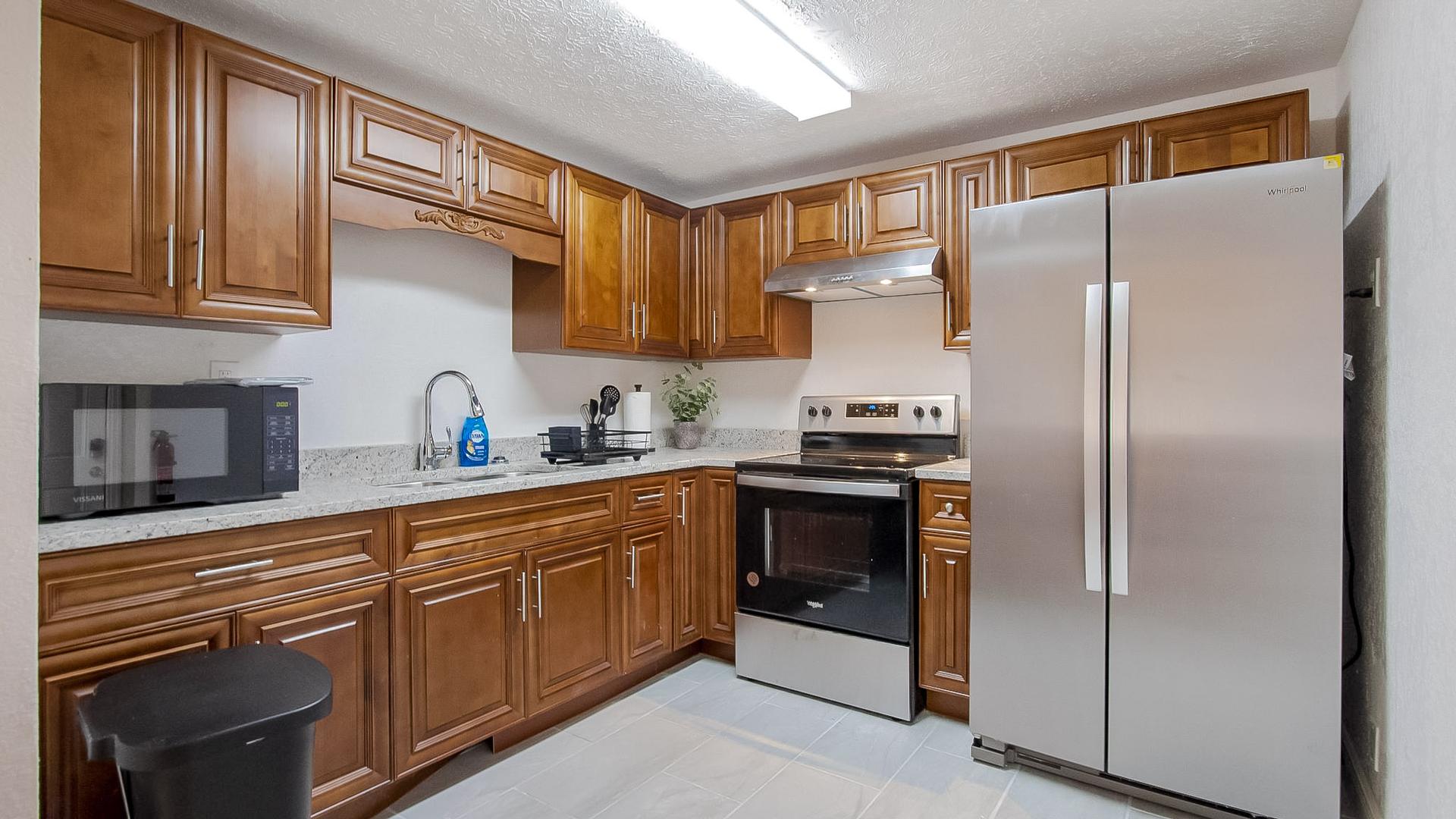 Common spaces including the kitchen