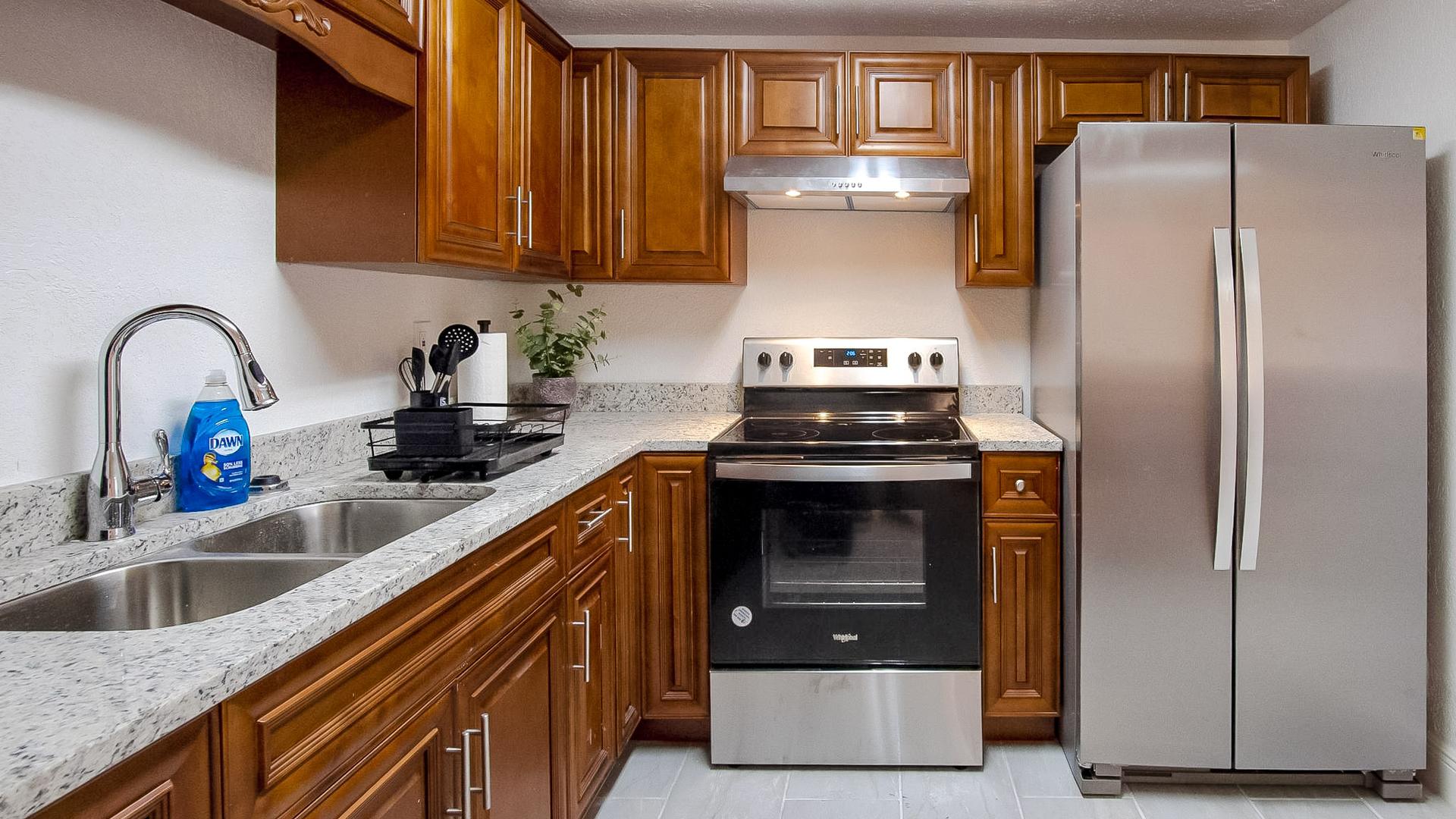 Common spaces including the kitchen