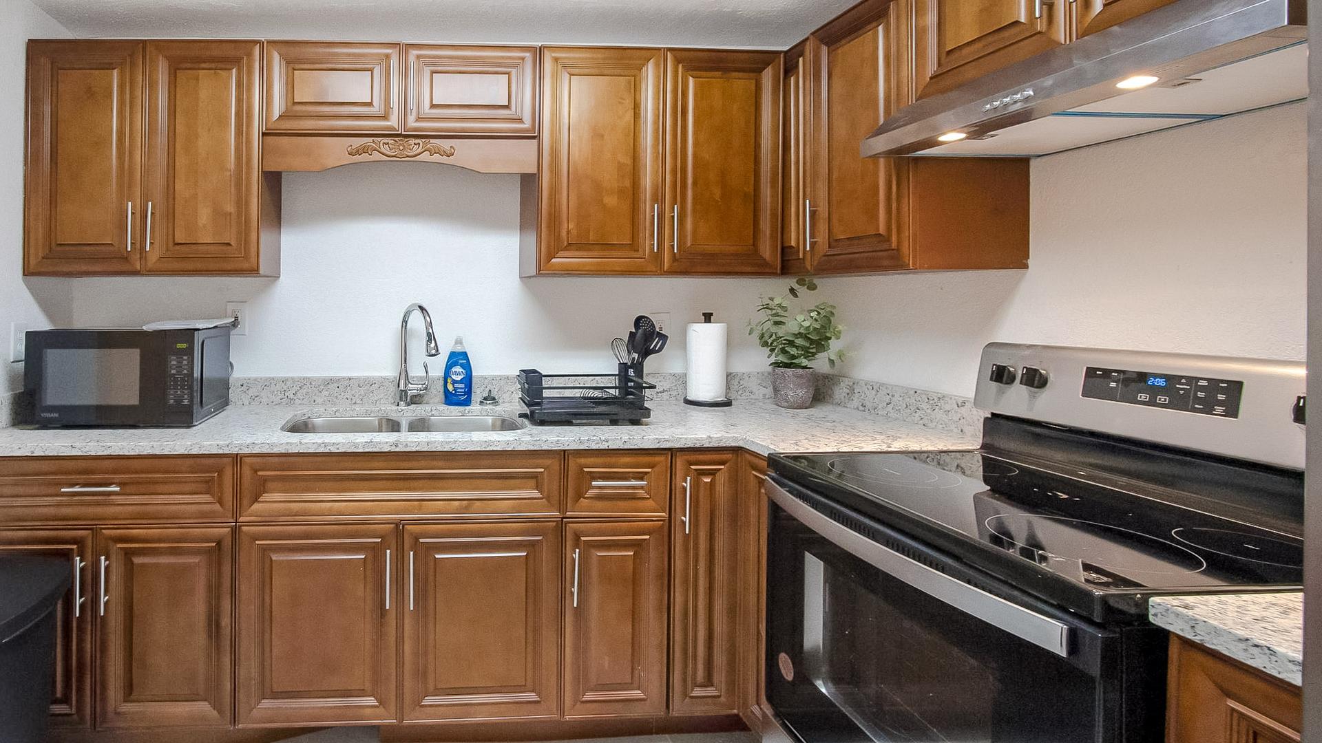 Common spaces including the kitchen