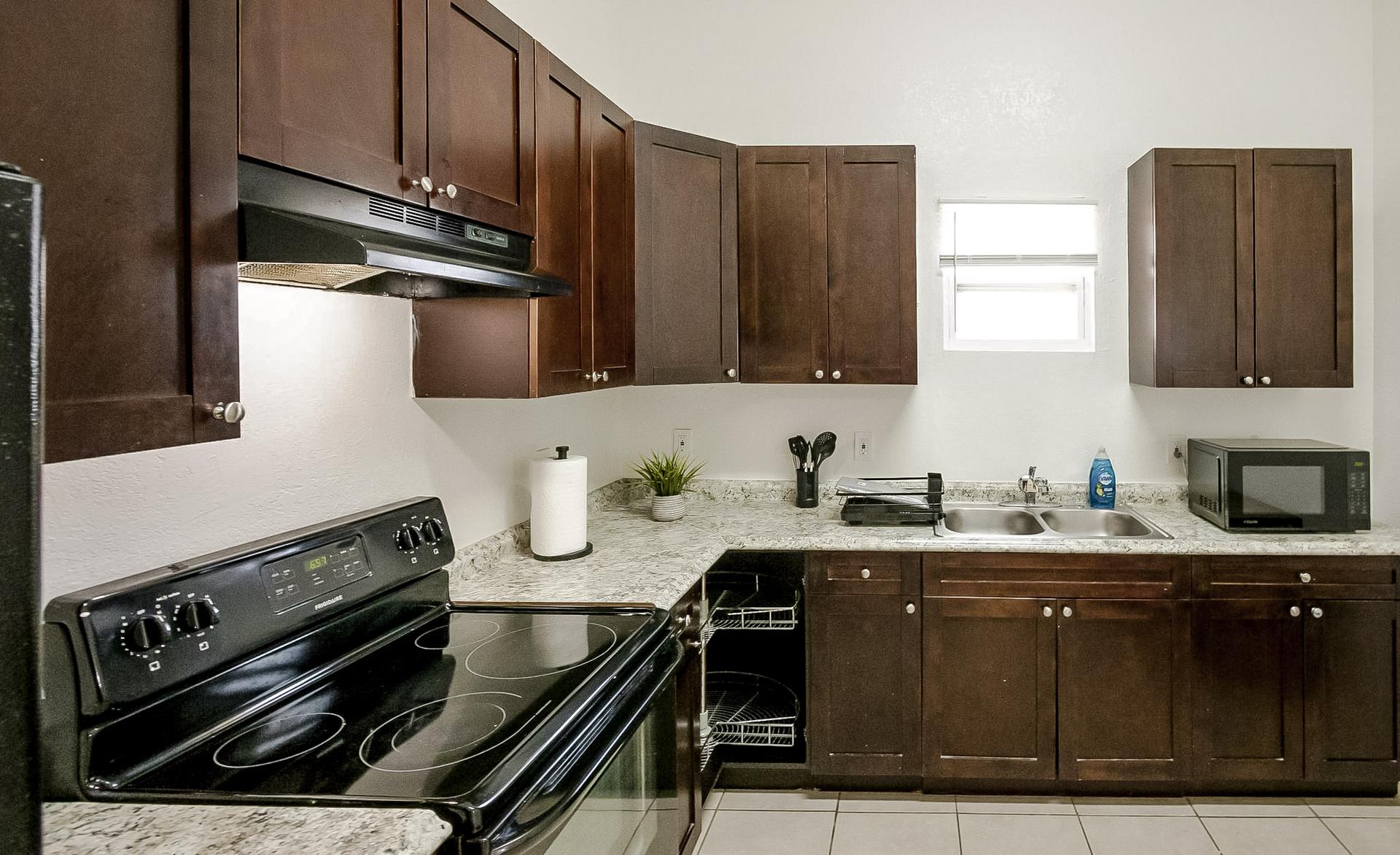 Common spaces including the kitchen