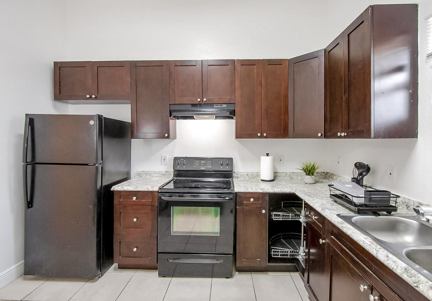 Common spaces including the kitchen