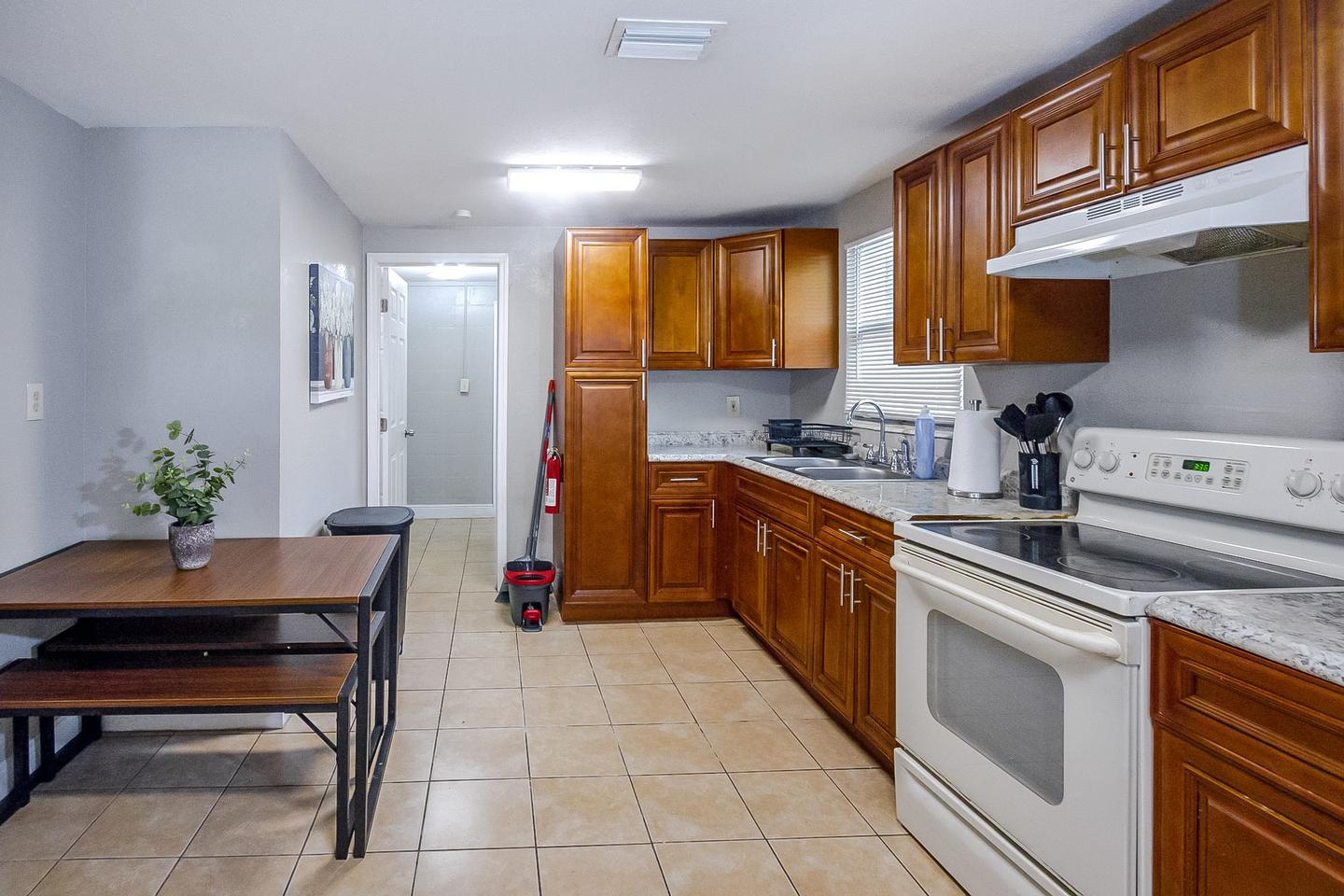 Common spaces including the kitchen