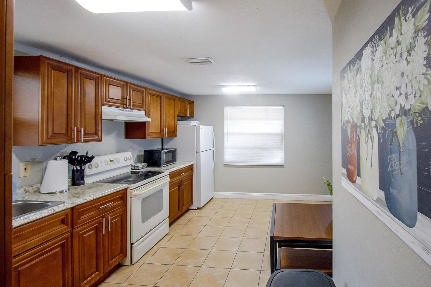 Common spaces including the kitchen
