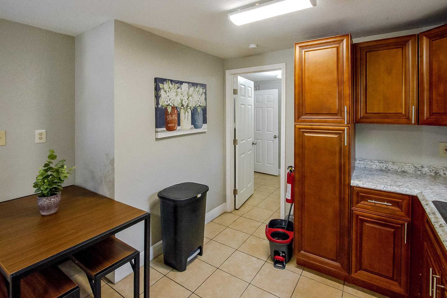 Common spaces including the kitchen