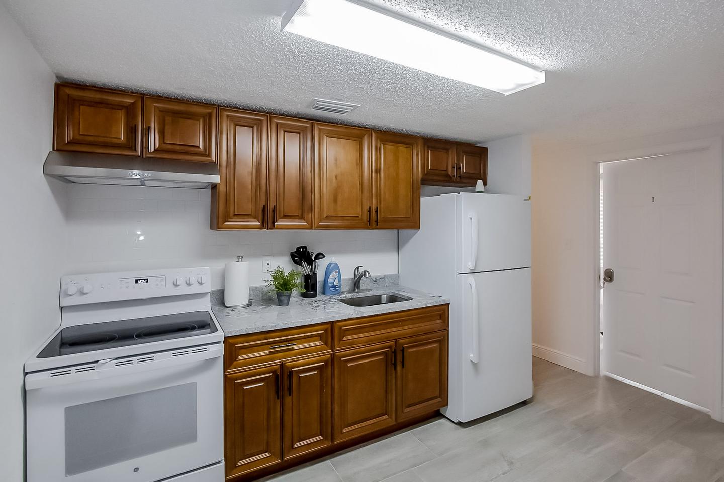 Common spaces including the kitchen