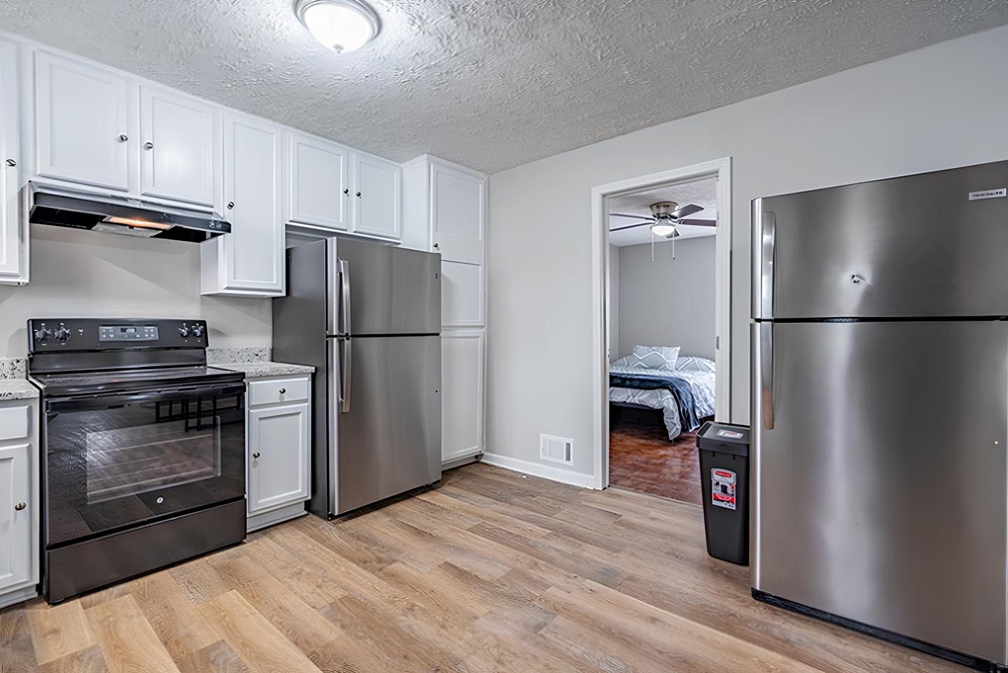 Common spaces including the kitchen