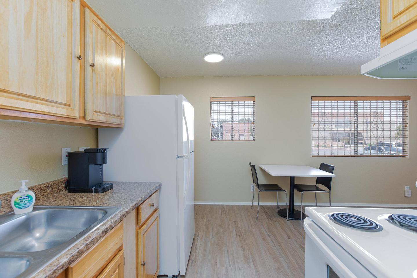 Common spaces including the kitchen