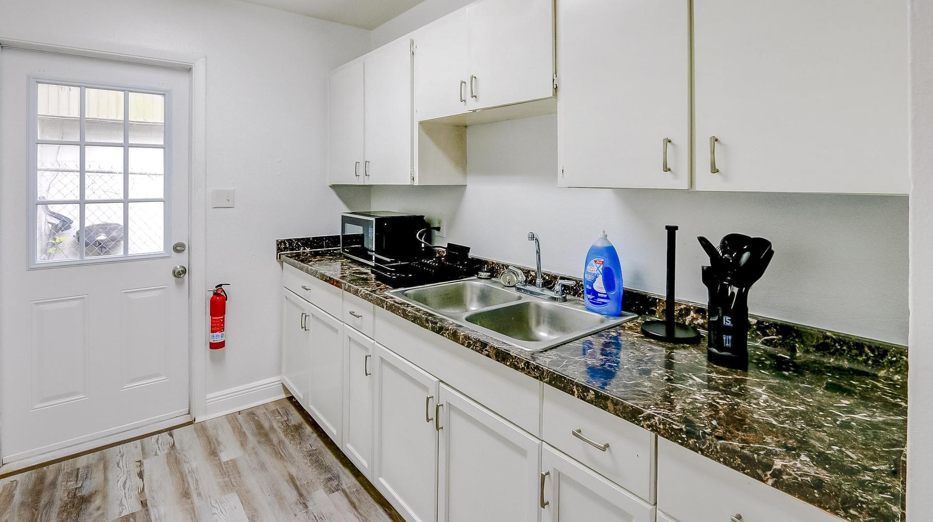 Common spaces including the kitchen