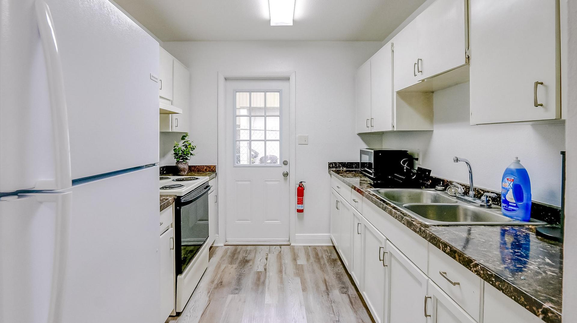 Common spaces including the kitchen