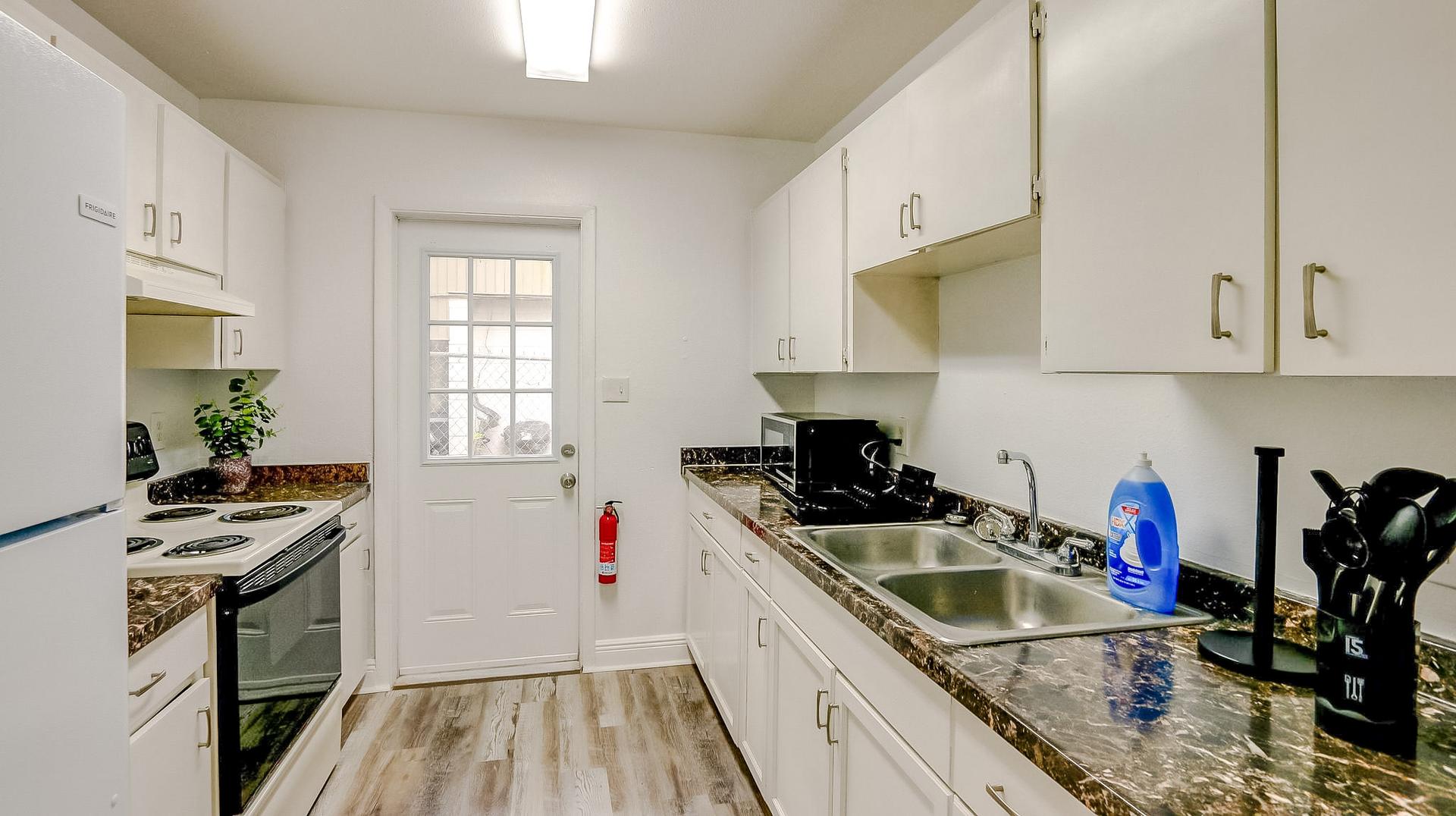 Common spaces including the kitchen