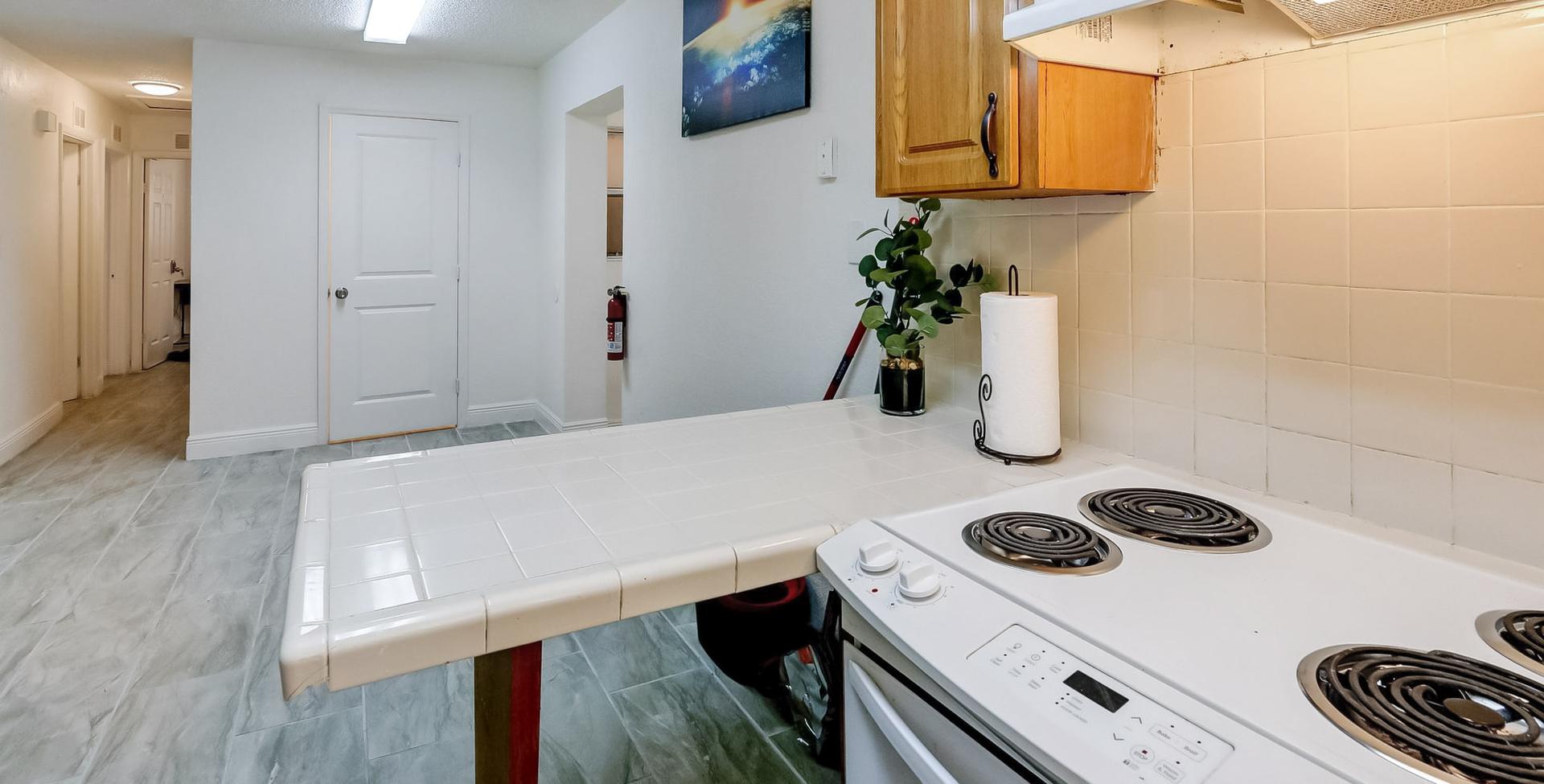 Common spaces including the kitchen