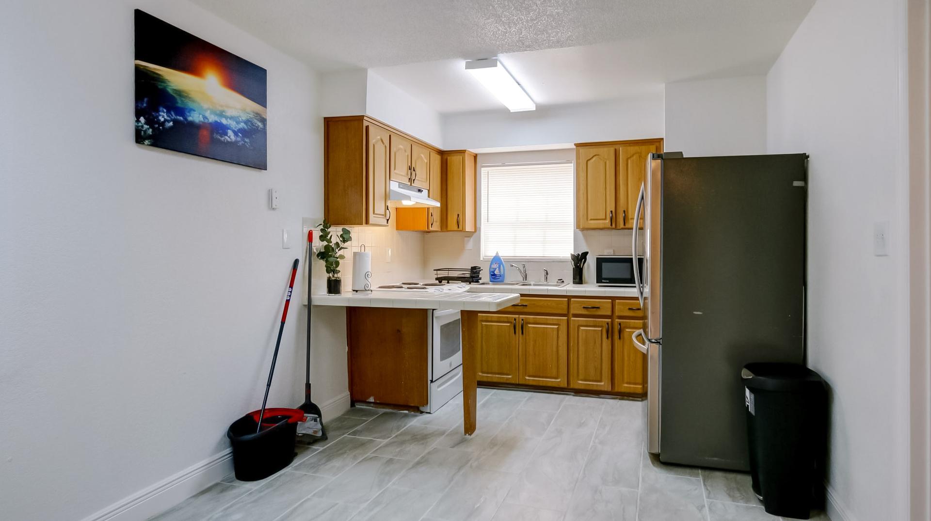 Common spaces including the kitchen