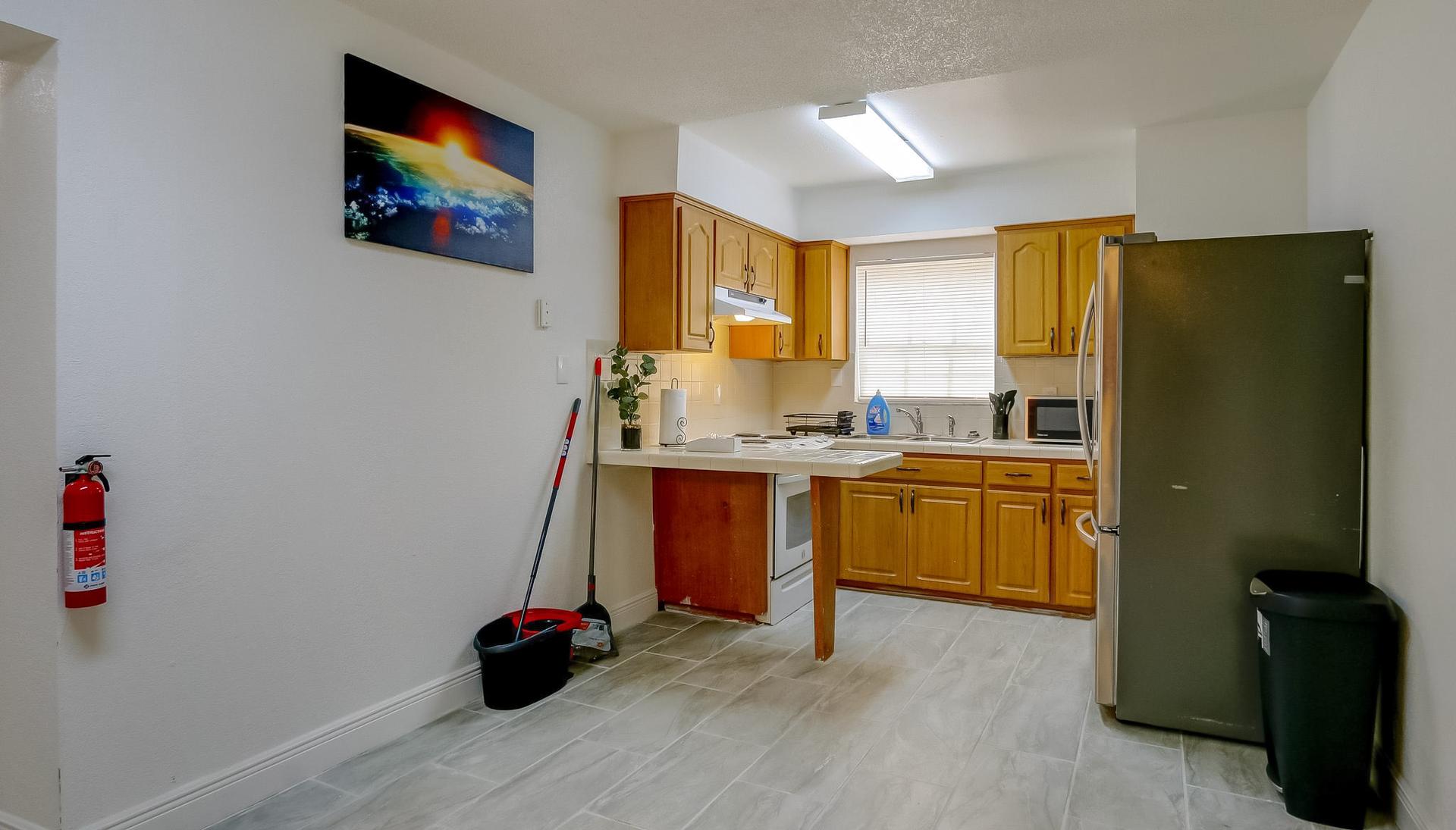 Common spaces including the kitchen
