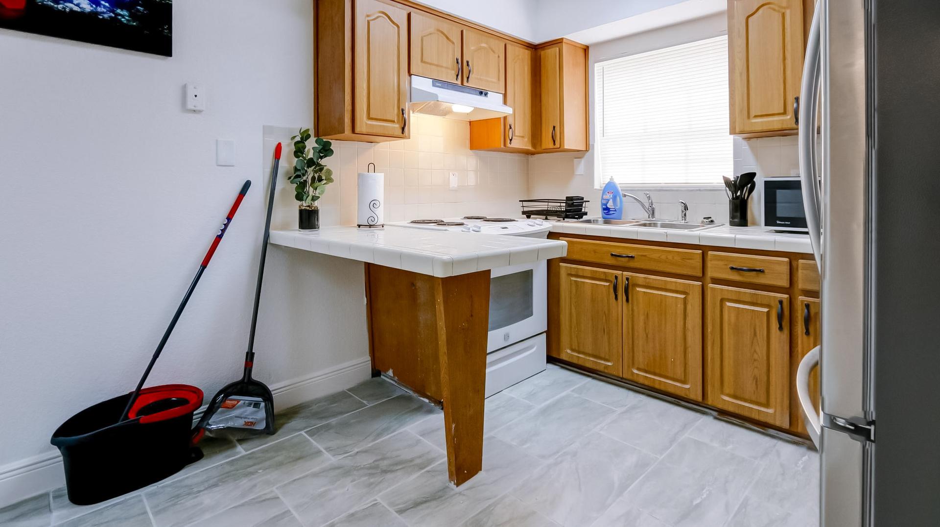Common spaces including the kitchen