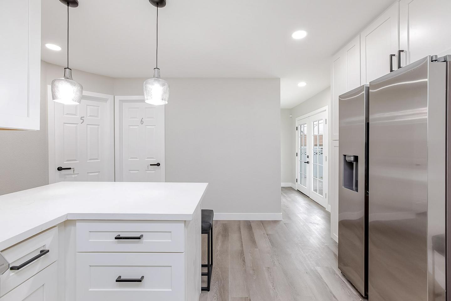 Common spaces including the kitchen
