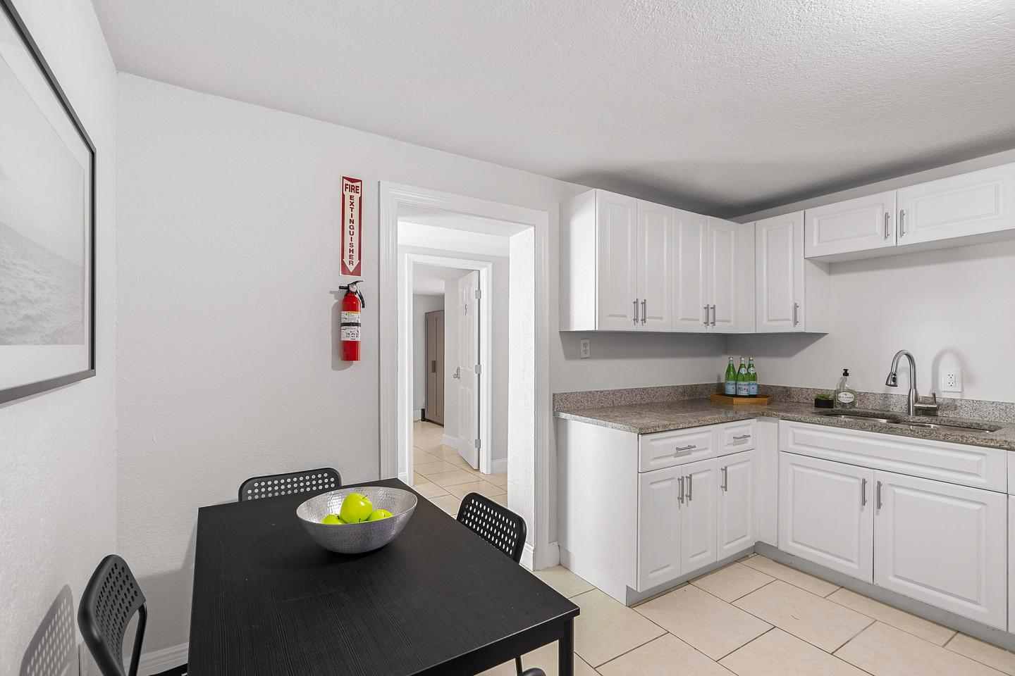 Common spaces including the kitchen