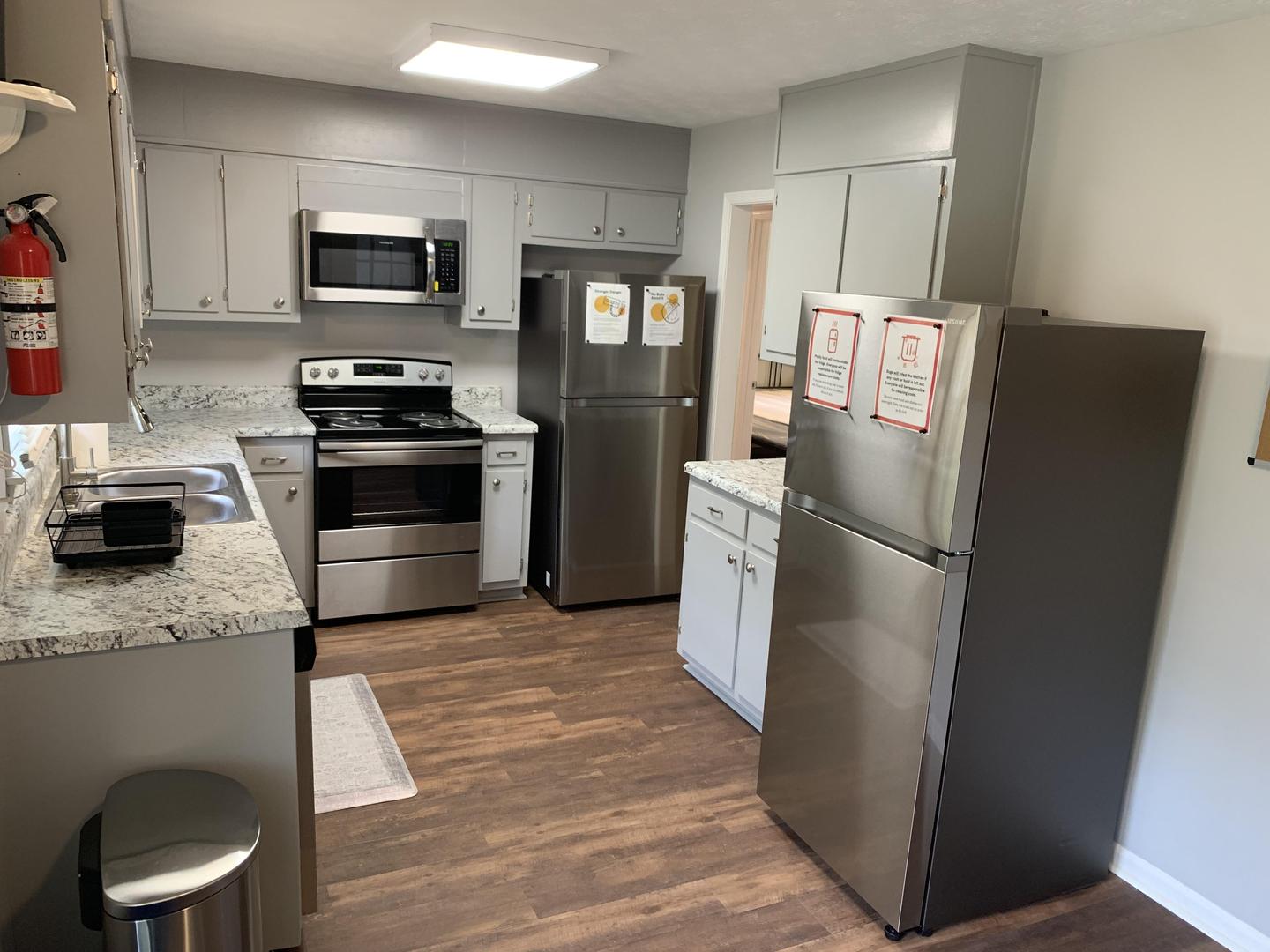 Common spaces including the kitchen