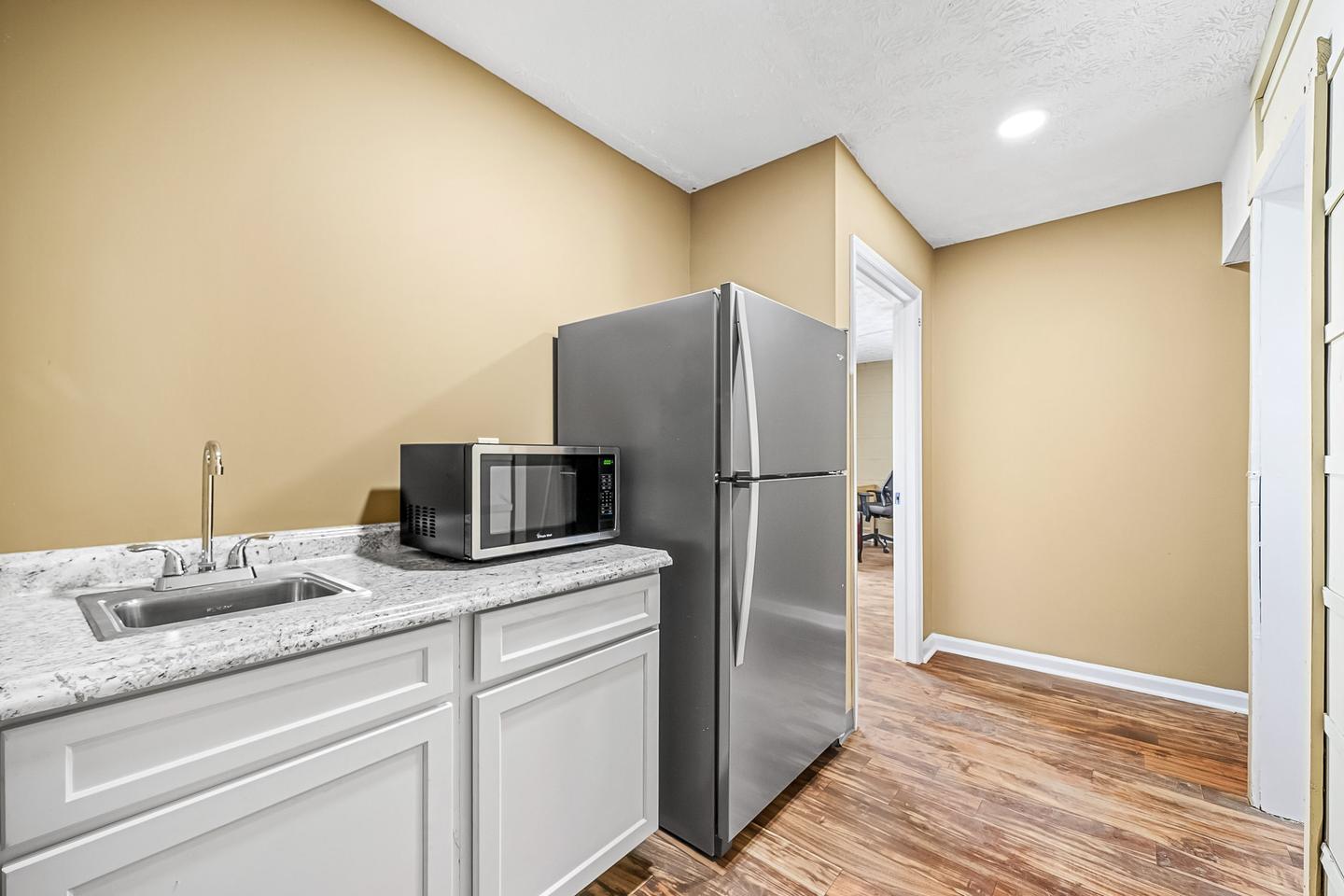 Common spaces including the kitchen