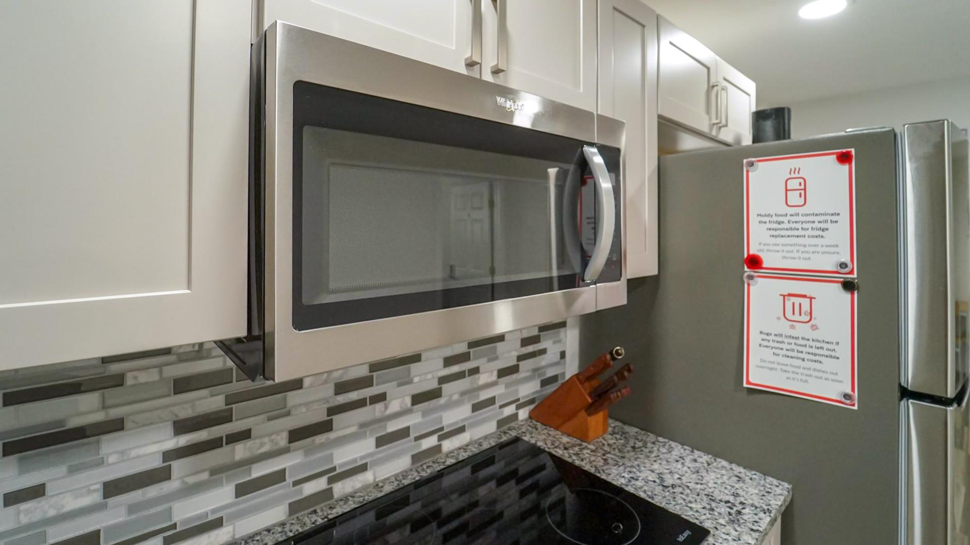 Common spaces including the kitchen