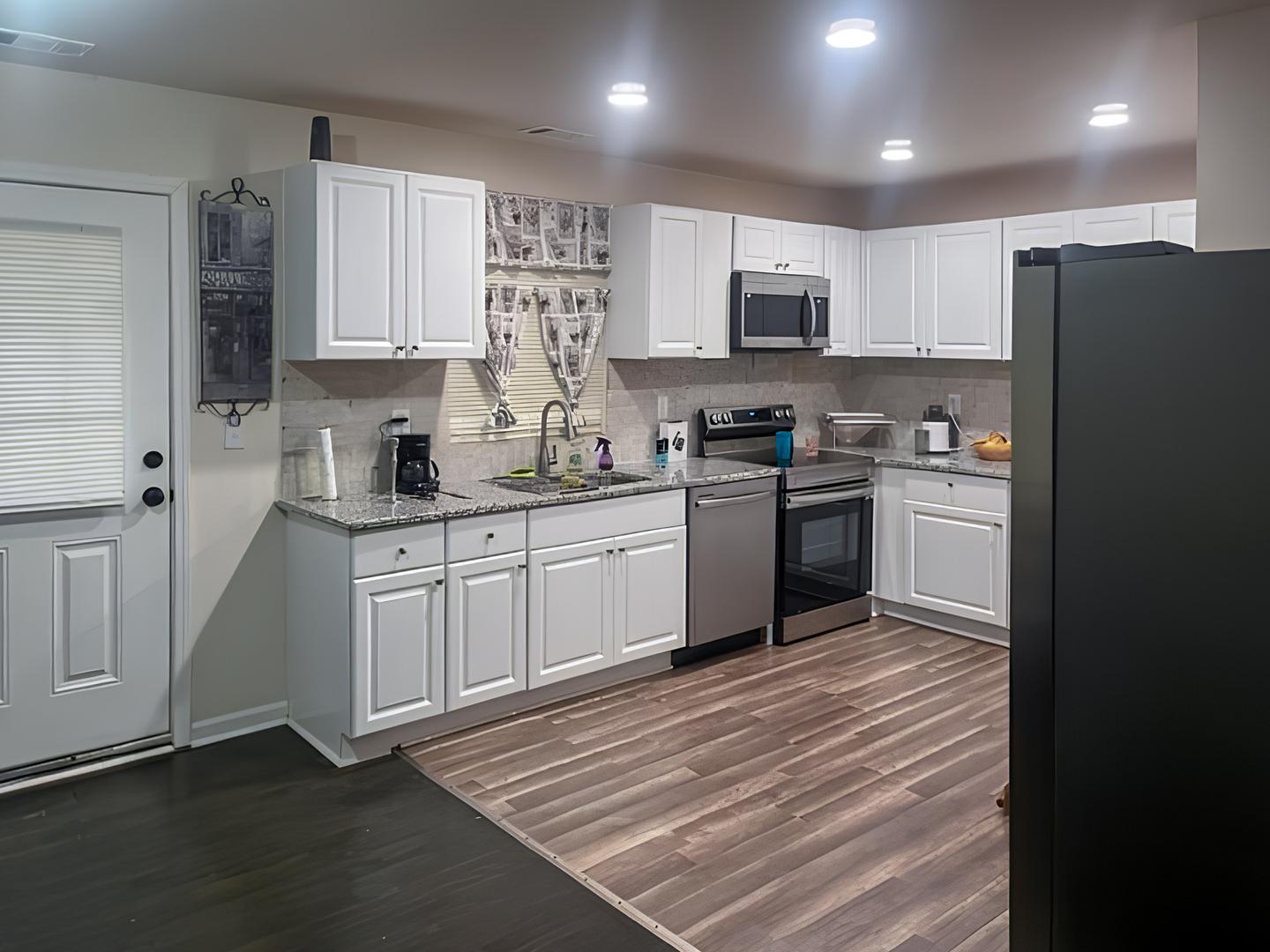 Common spaces including the kitchen
