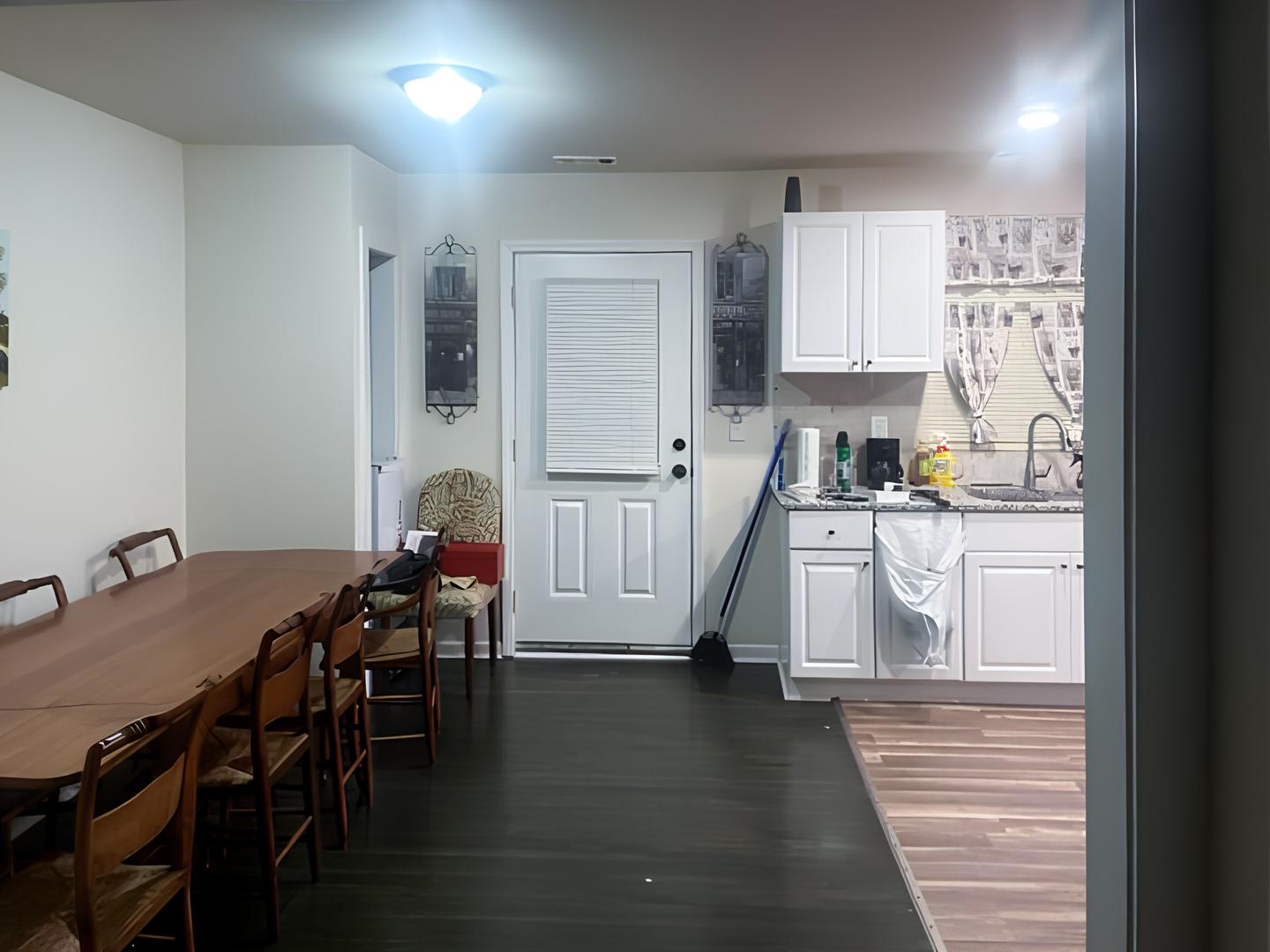 Common spaces including the kitchen