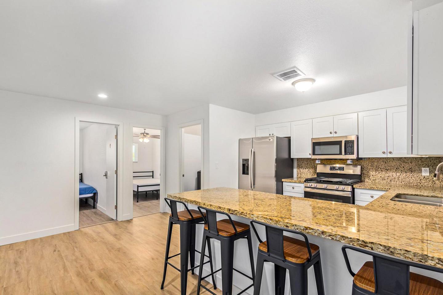 Common spaces including the kitchen