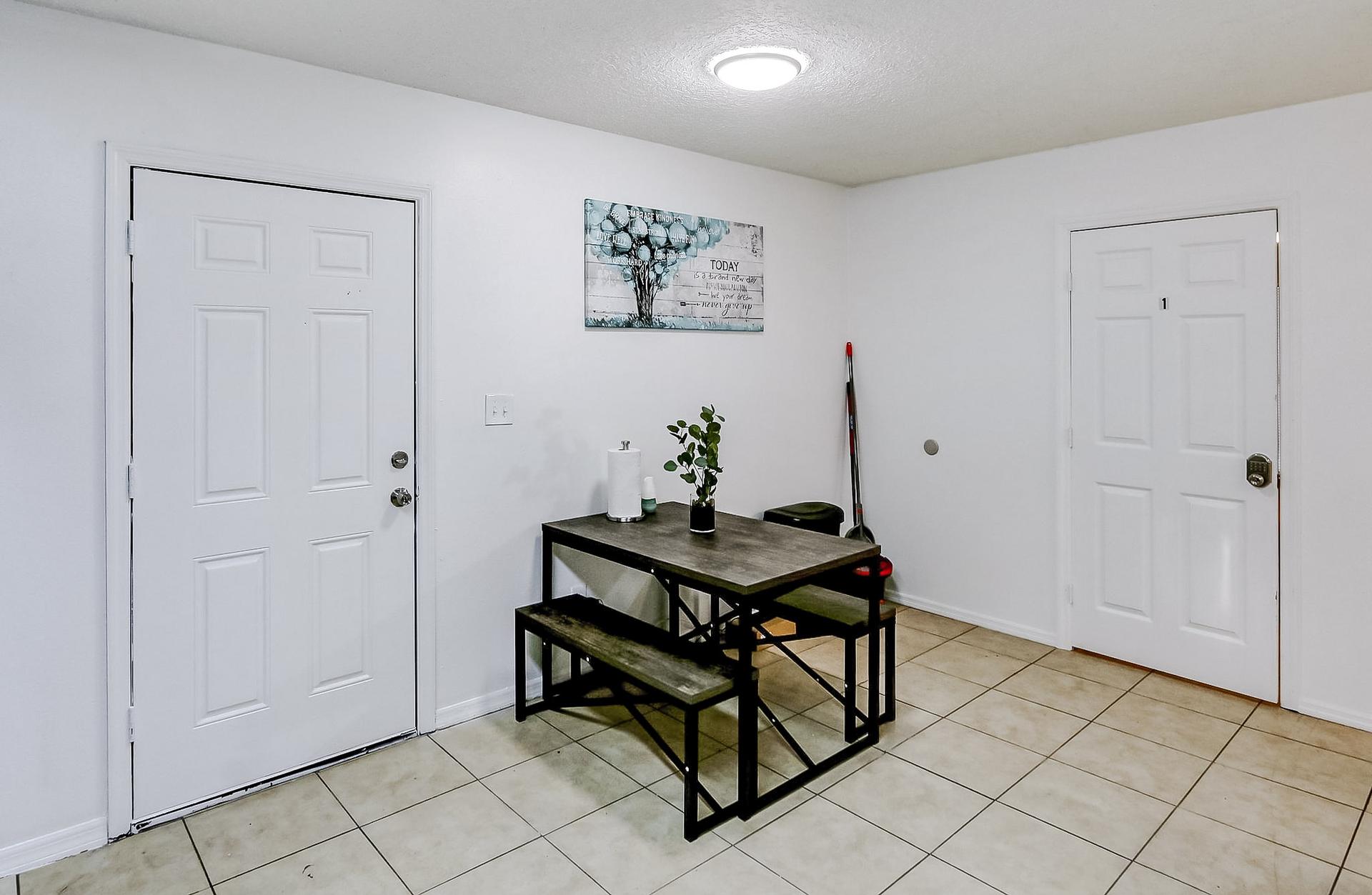 Common spaces including the kitchen