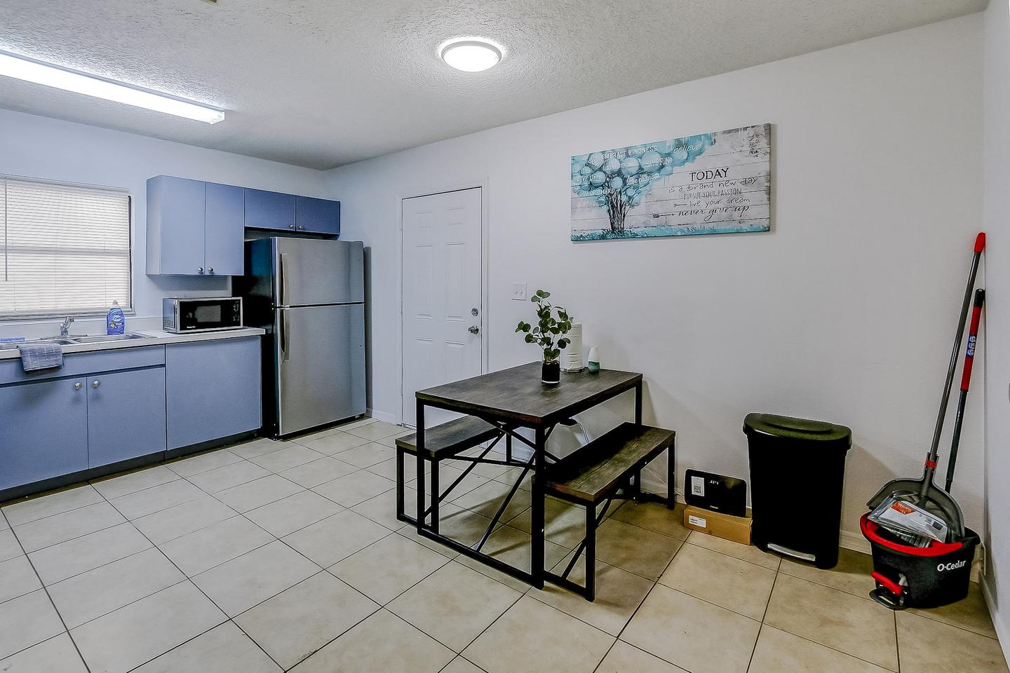 Common spaces including the kitchen