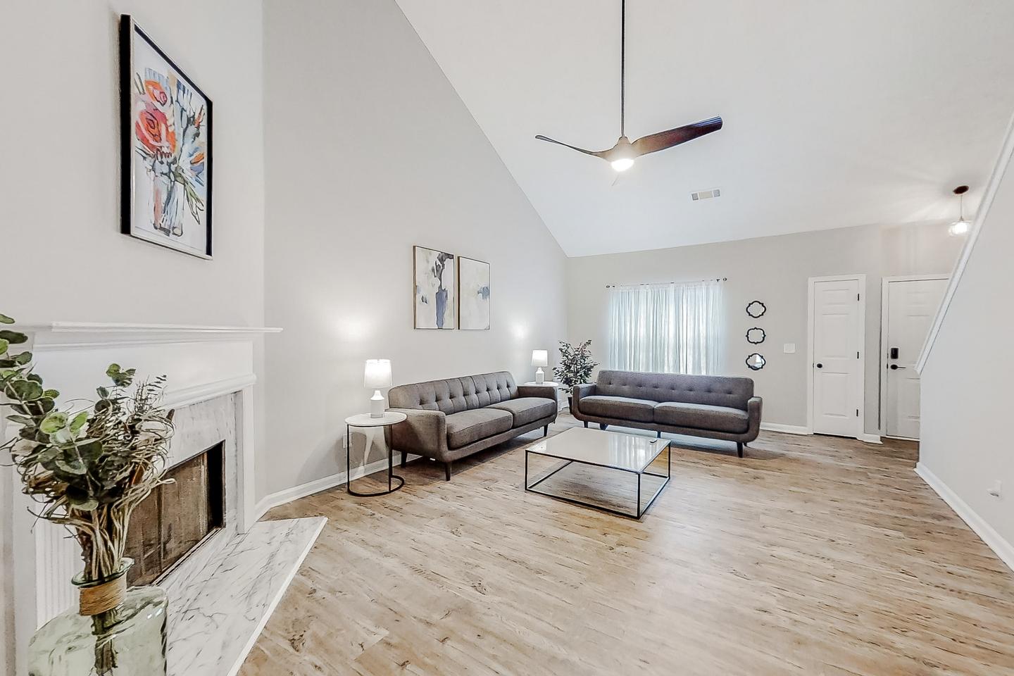 Common spaces including the kitchen