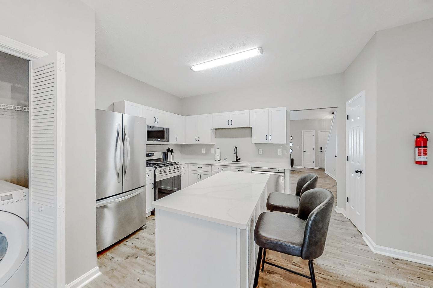Common spaces including the kitchen