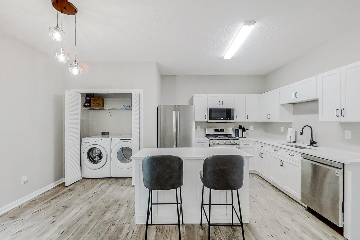 Common spaces including the kitchen