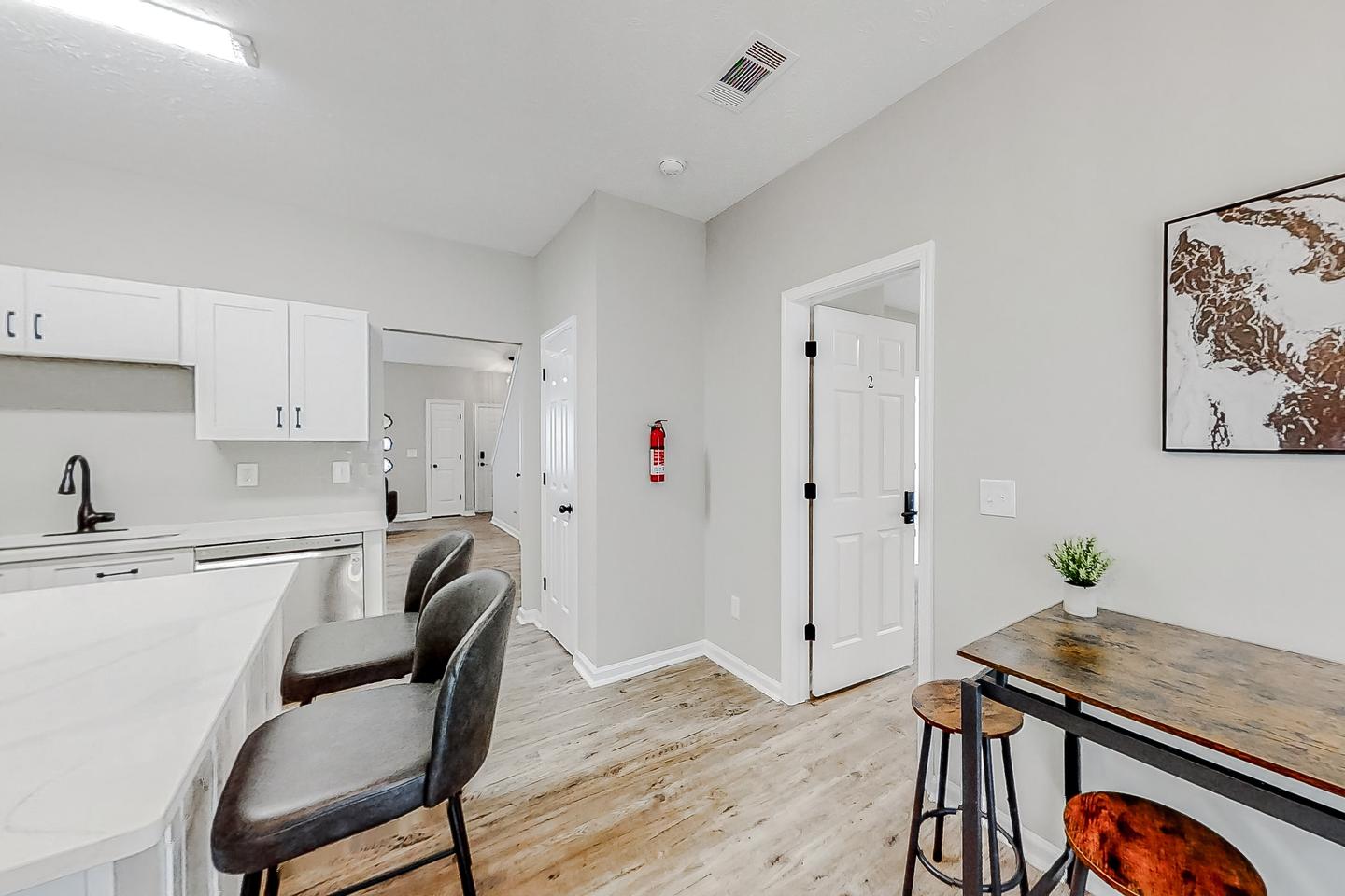 Common spaces including the kitchen