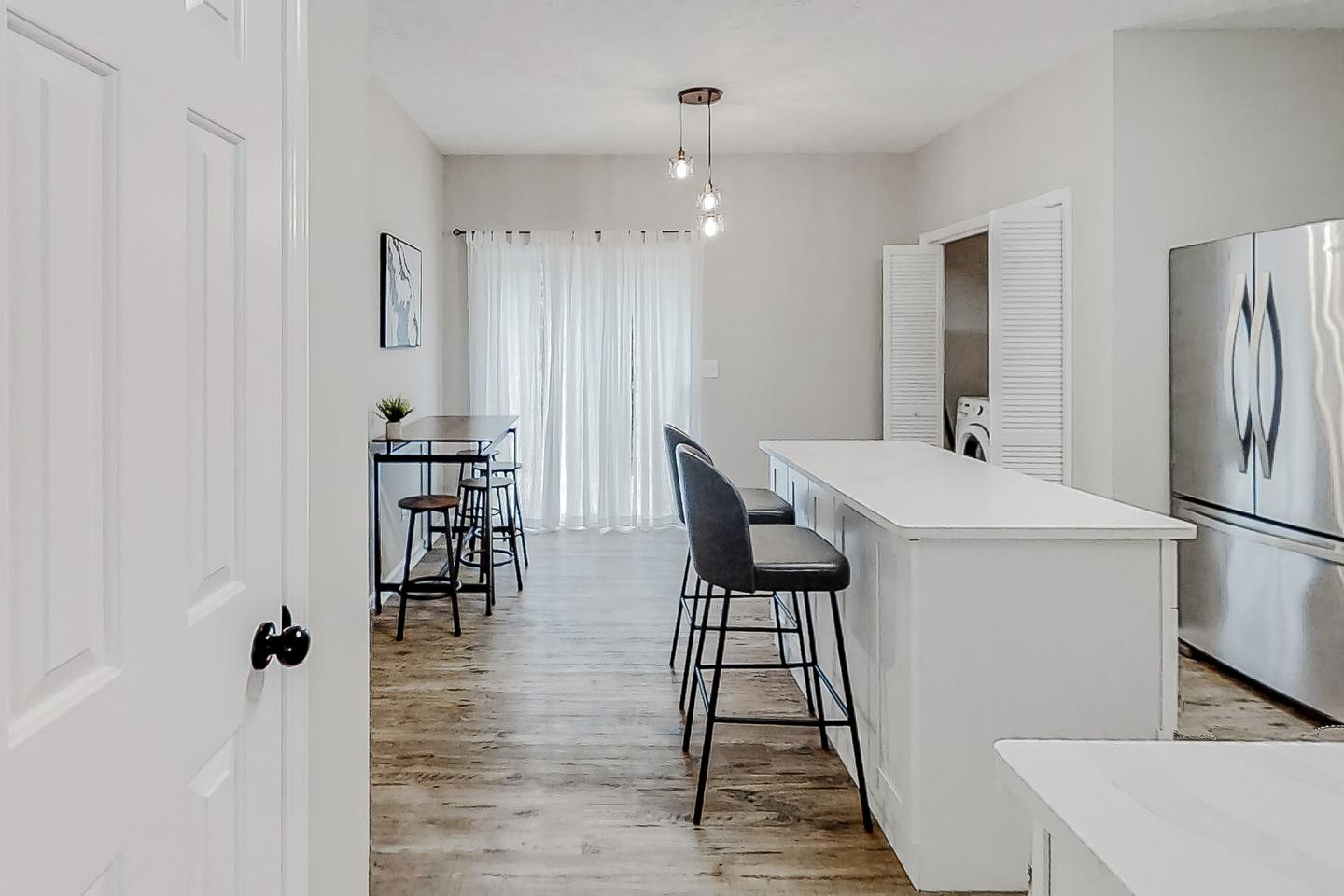 Common spaces including the kitchen
