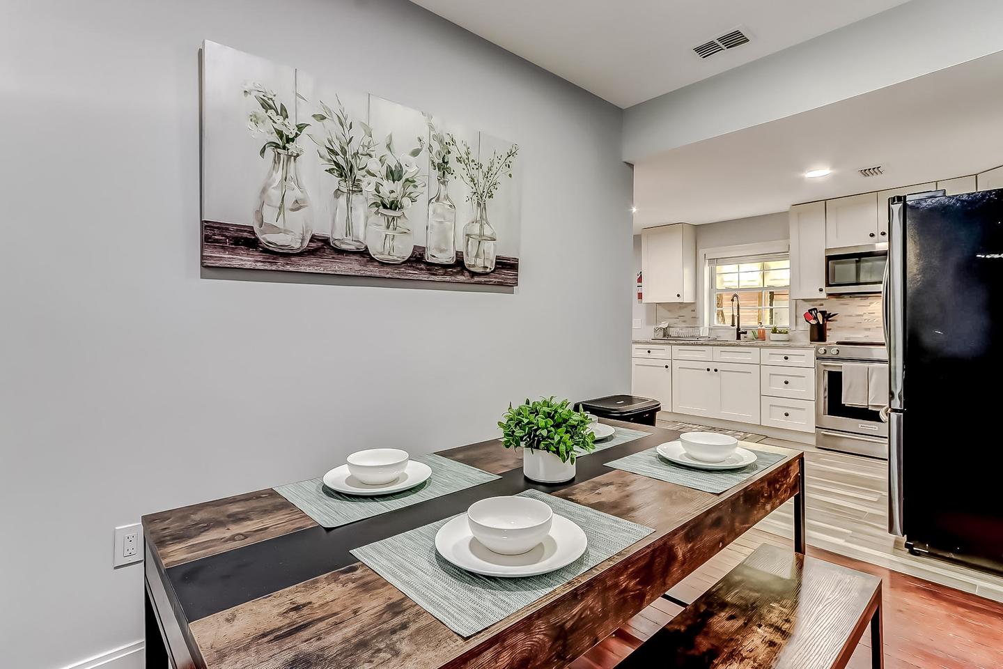 Common spaces including the kitchen