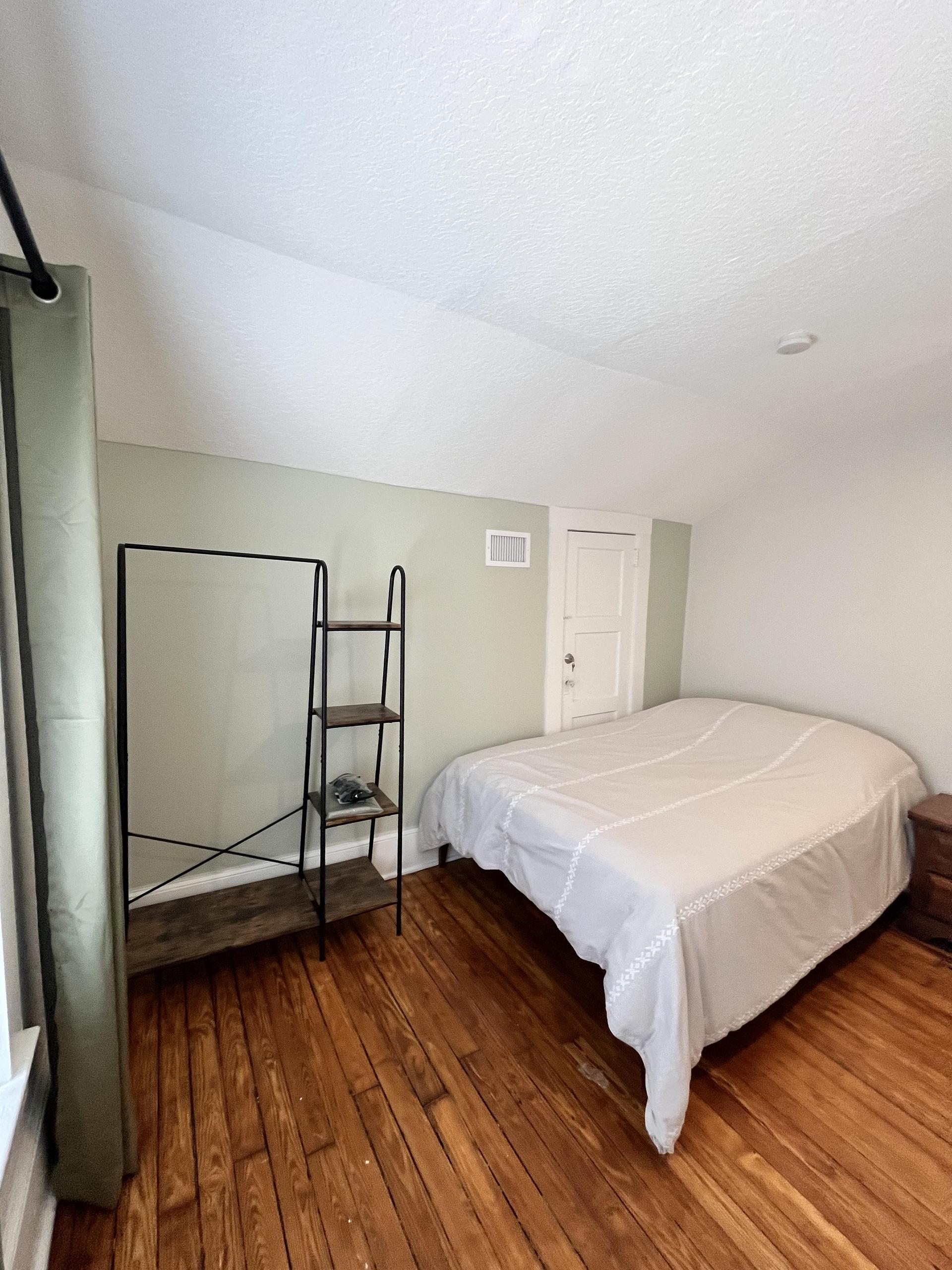 Quiet cozy room on second floor of the house, freshly renovated, hard wood floors, must be ok  with a flight  of stairs.