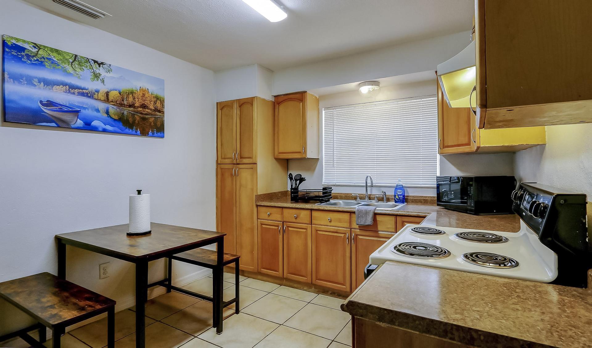 Common spaces including the kitchen