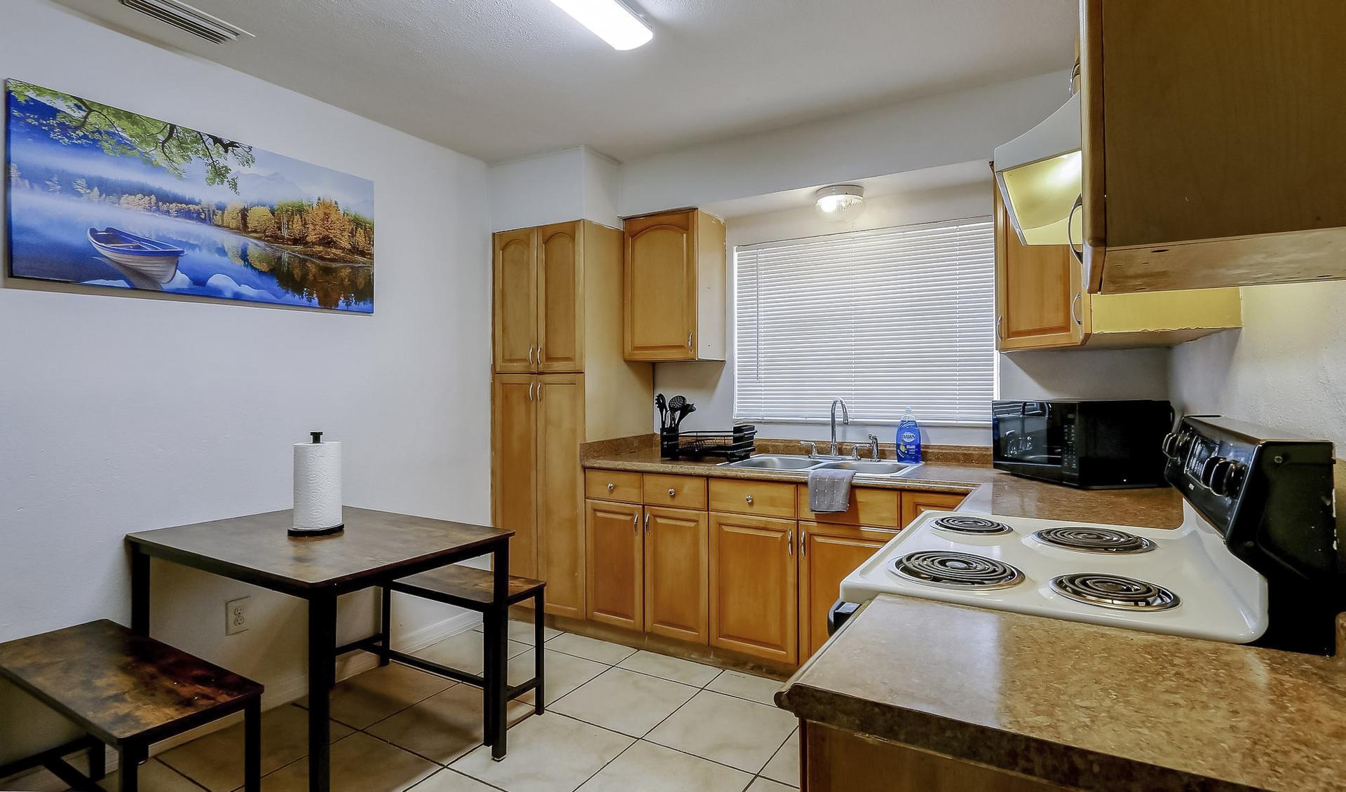 Common spaces including the kitchen