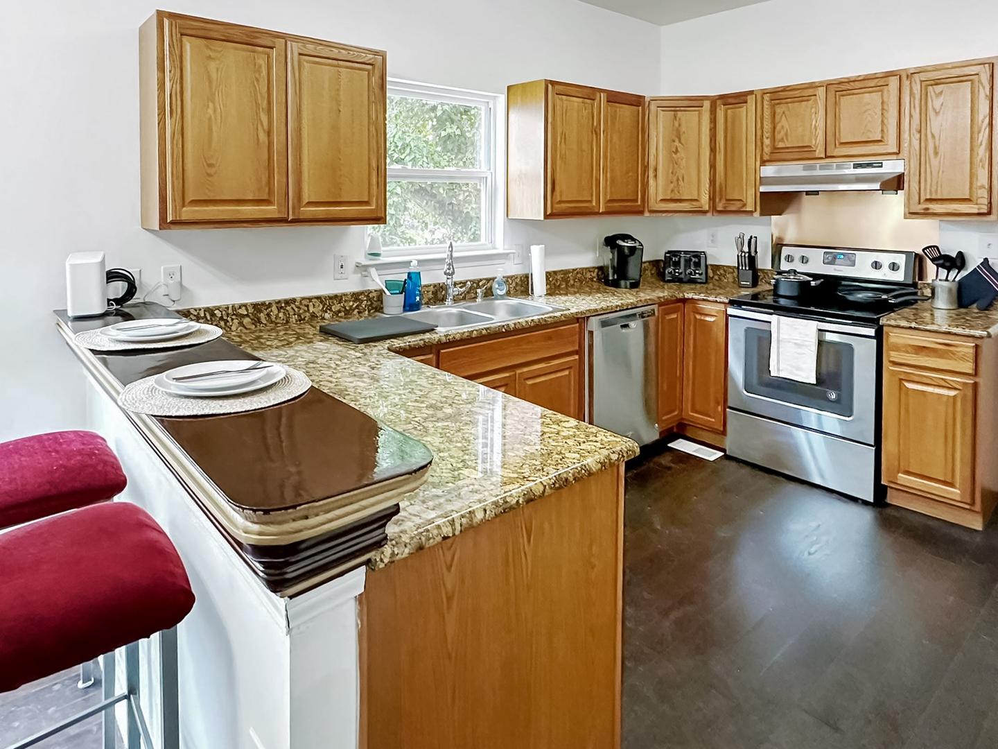 Common spaces including the kitchen