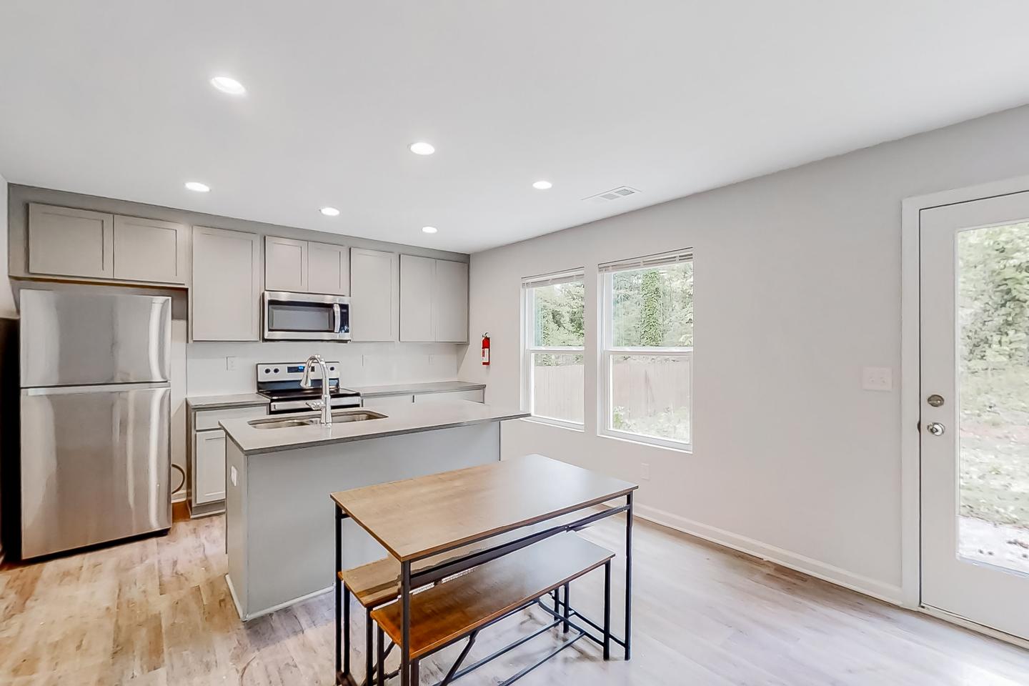 Common spaces including the kitchen